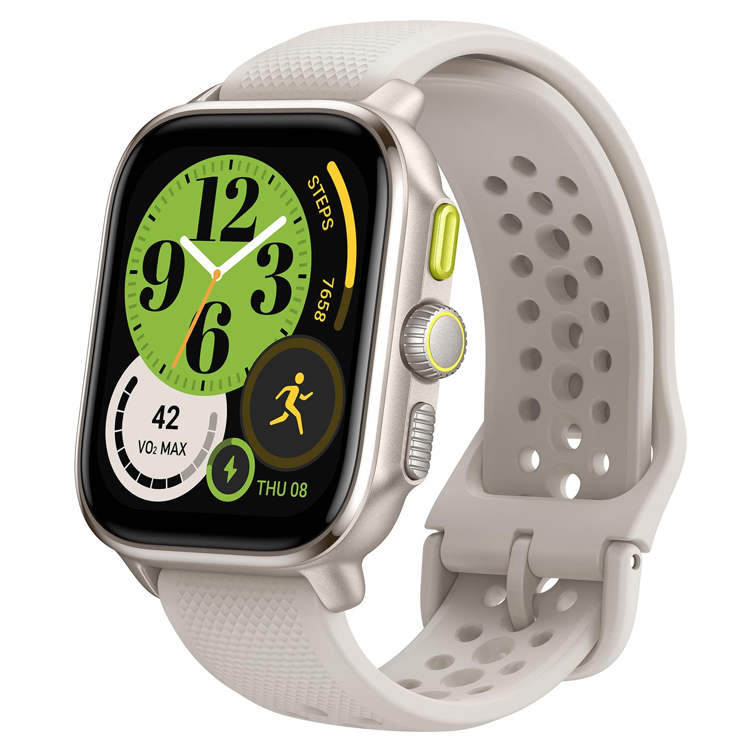 Amazfit Cheetah Lightweight Running 44mm Smart Watch with Dual-Band GPS, Route Navigation &amp; Offline Maps, Personalized Training Plans, HR &amp; SpO2, Music, 5 ATM Waterproof (Square) Winner Champagne